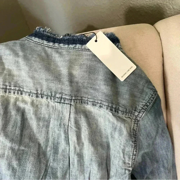 Ag denim chambray button front Longsleeve blouse - Picture 4 of 5